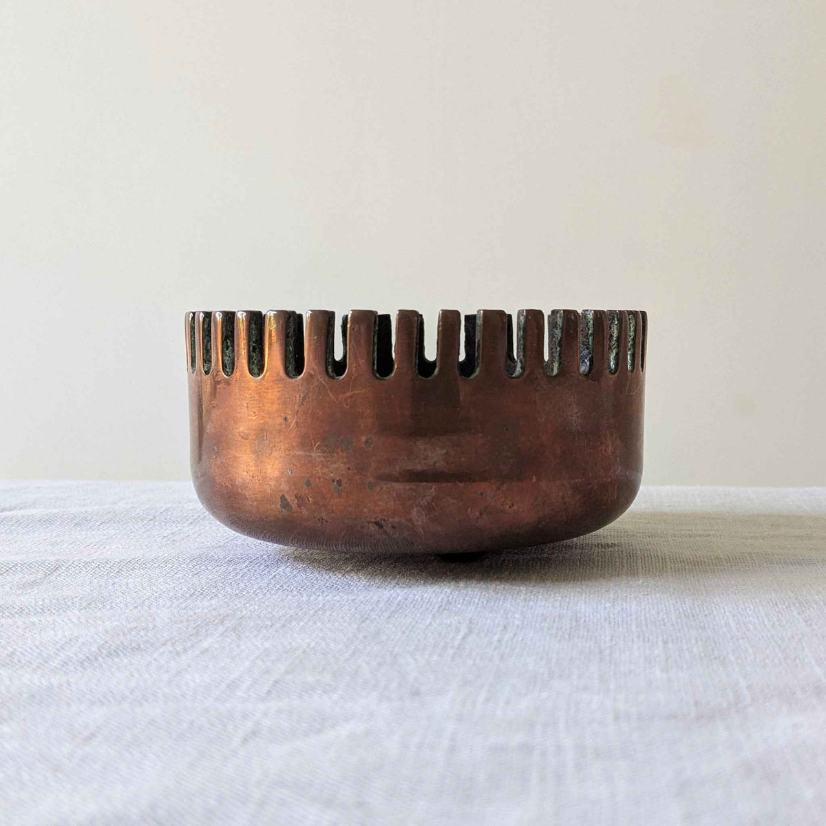 Ridged Copper Bowl