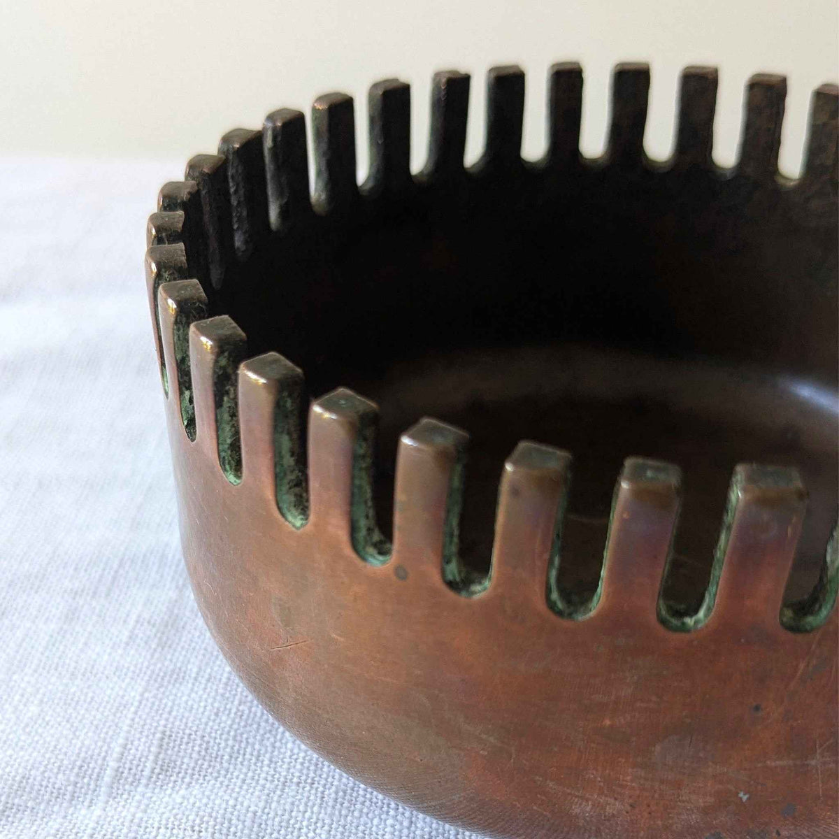 Ridged Copper Bowl
