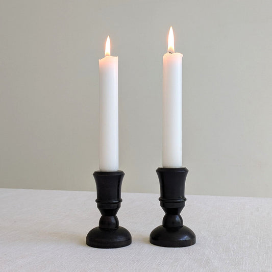 English Ebony Candlesticks