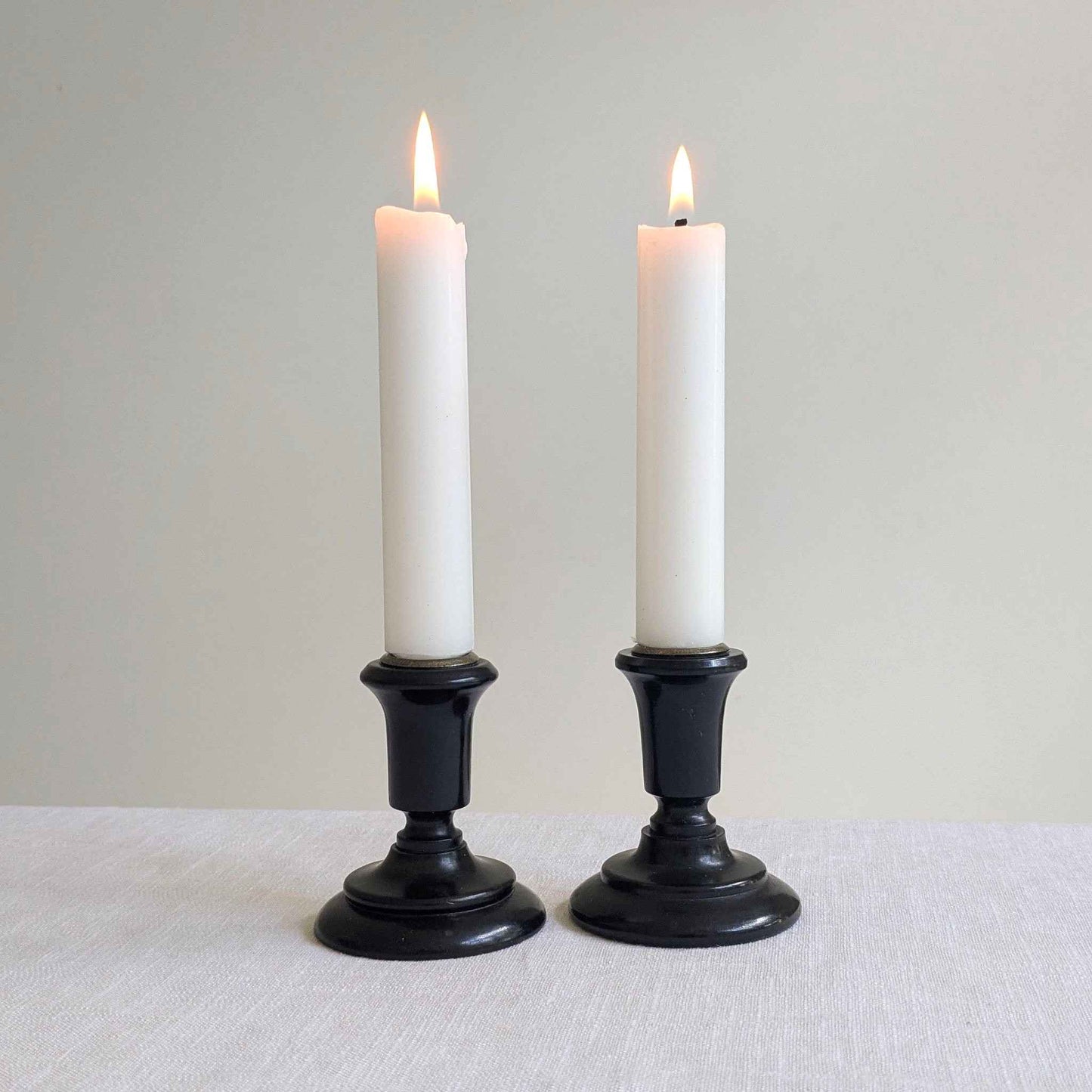 Antique Ebony Candlesticks