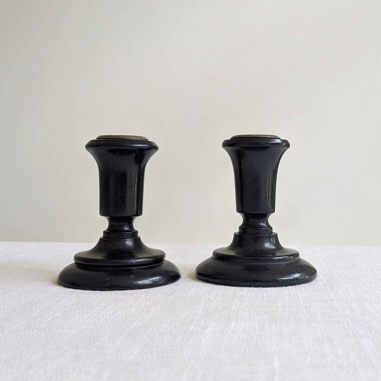 Antique Ebony Candlesticks