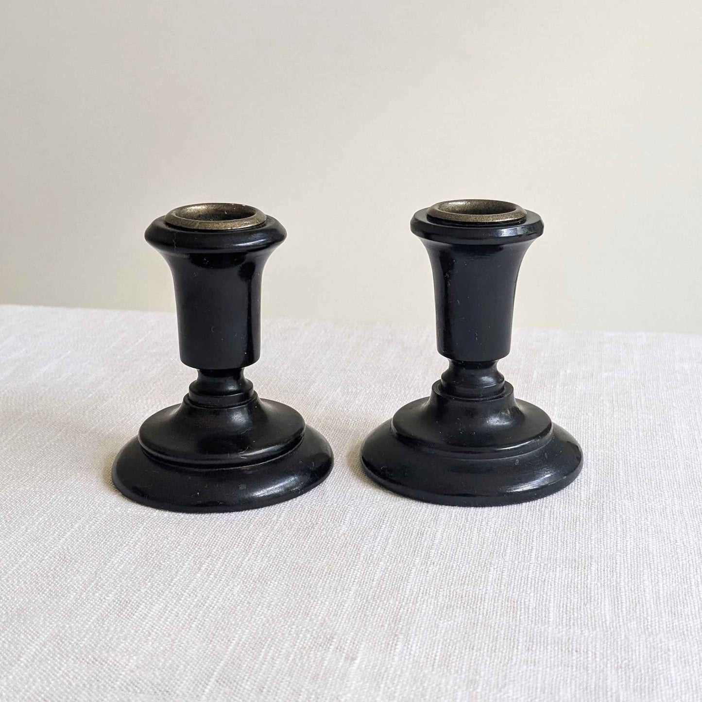 Antique Ebony Candlesticks