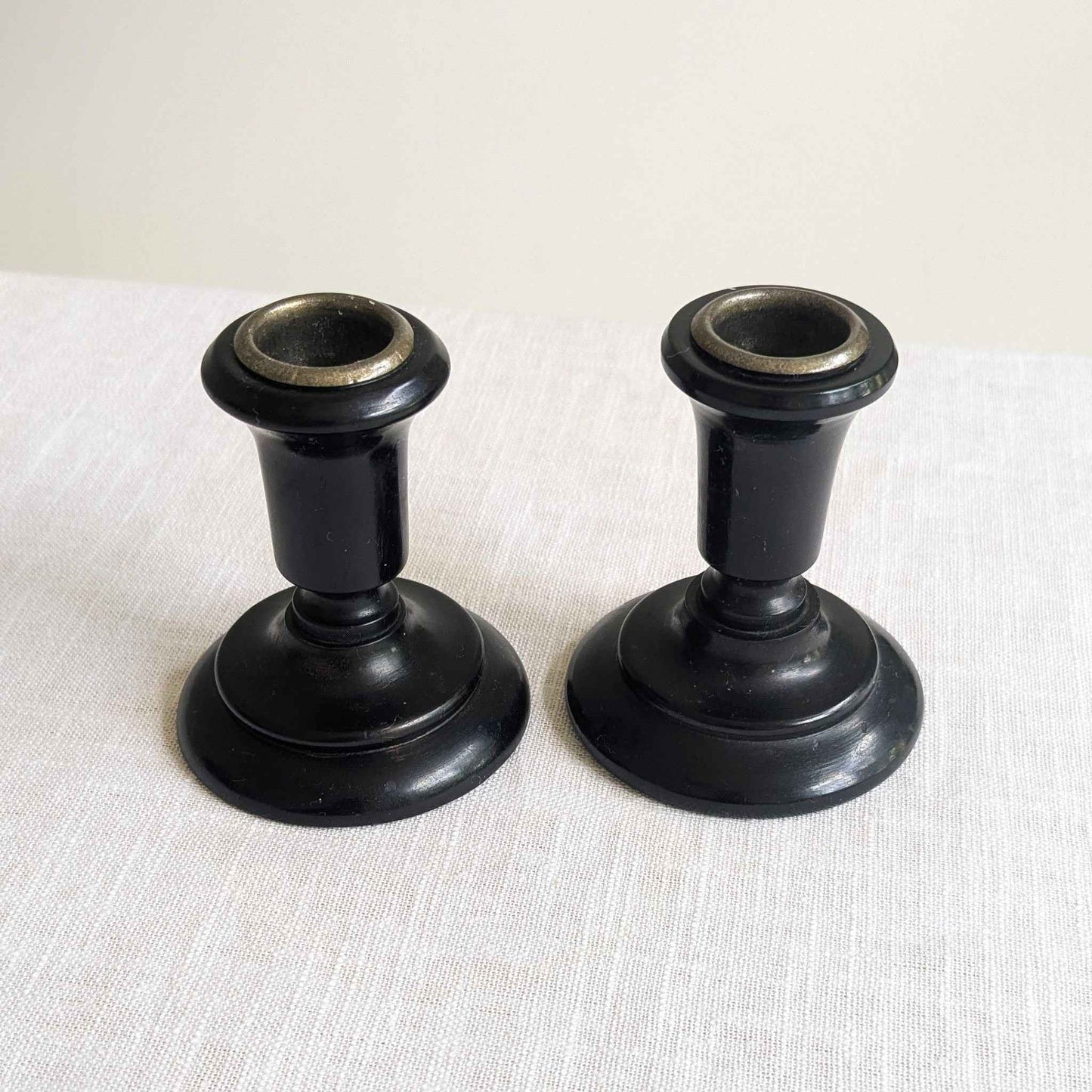 Antique Ebony Candlesticks