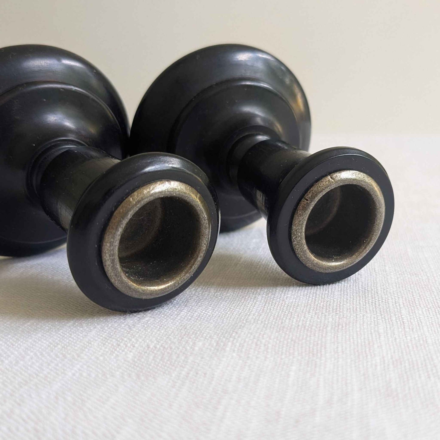 Antique Ebony Candlesticks
