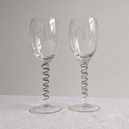 Silver Spiral Stem Glasses