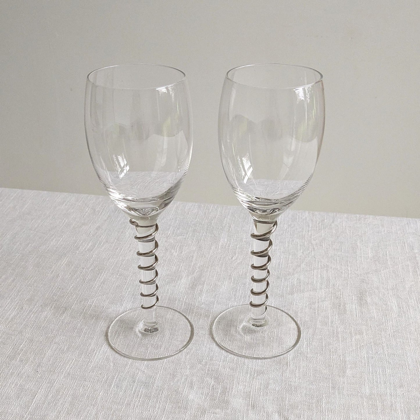Silver Spiral Stem Glasses