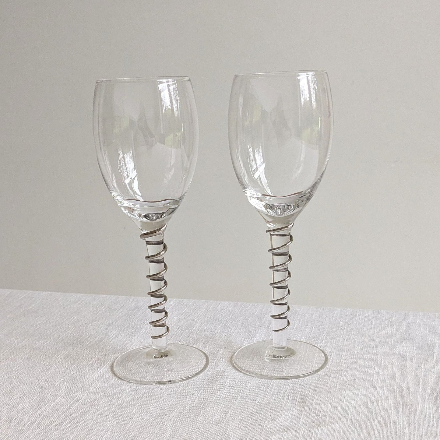 Silver Spiral Stem Glasses