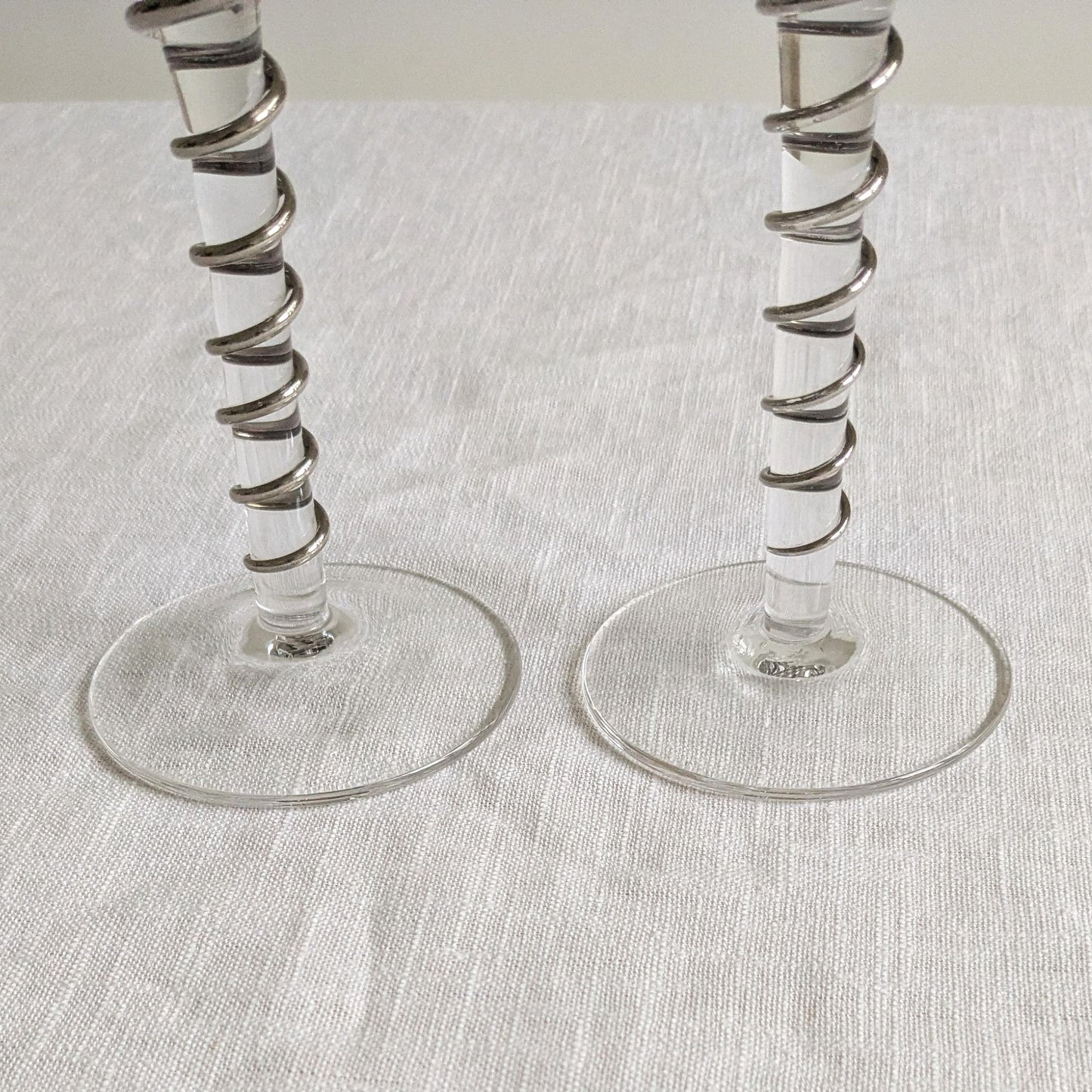 Silver Spiral Stem Glasses