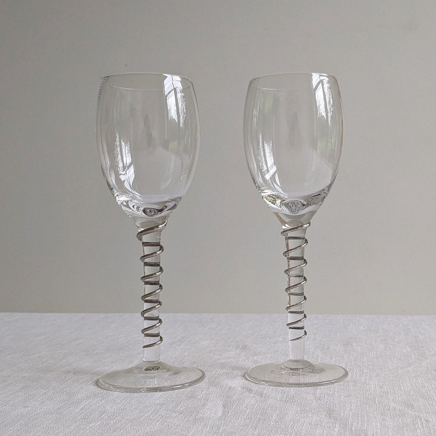 Silver Spiral Stem Glasses