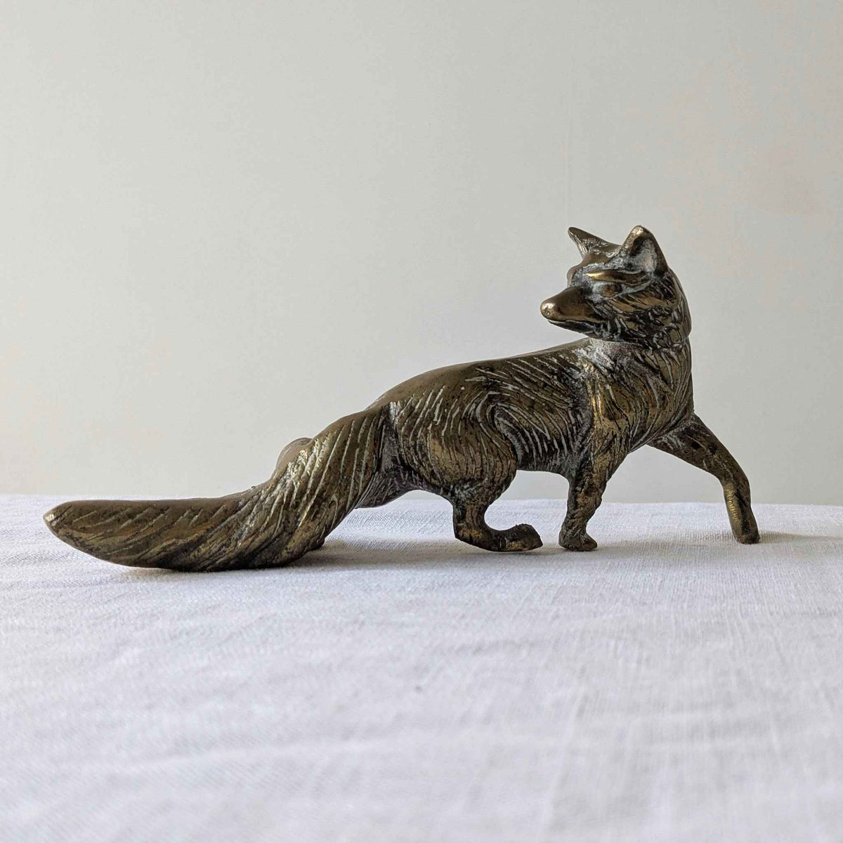 Mid Century Brass Fox