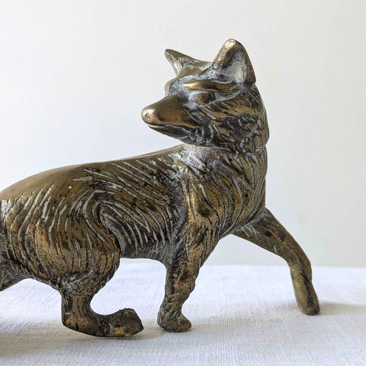 Mid Century Brass Fox
