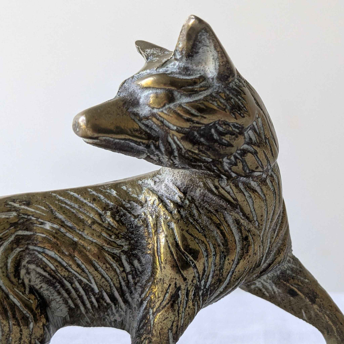 Mid Century Brass Fox