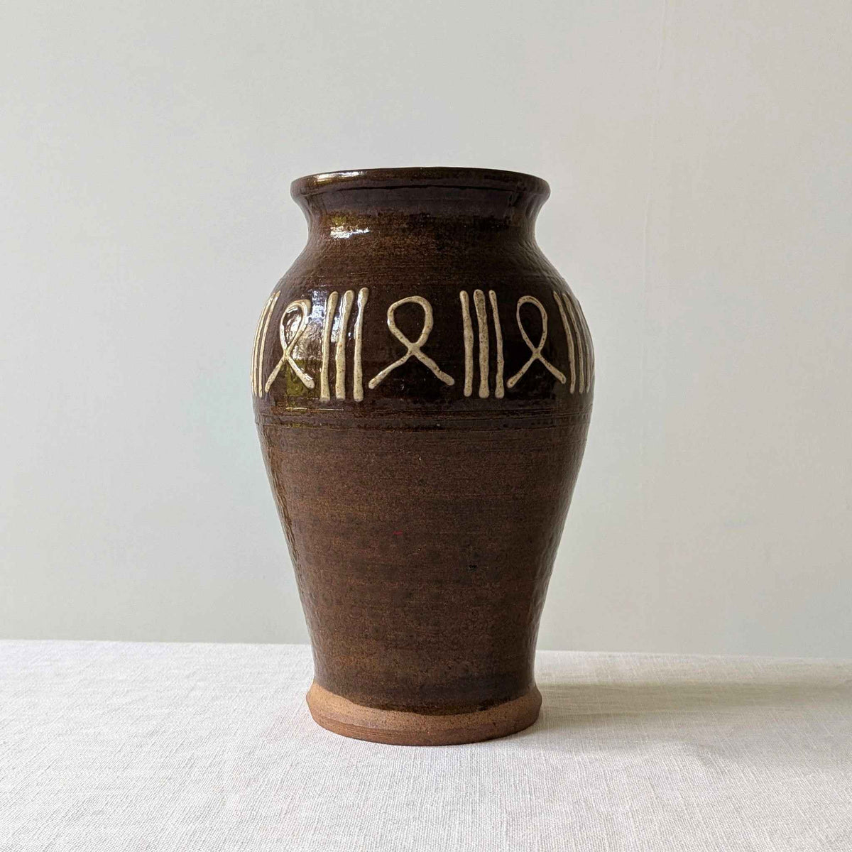 Brown Glazed Studio Vase