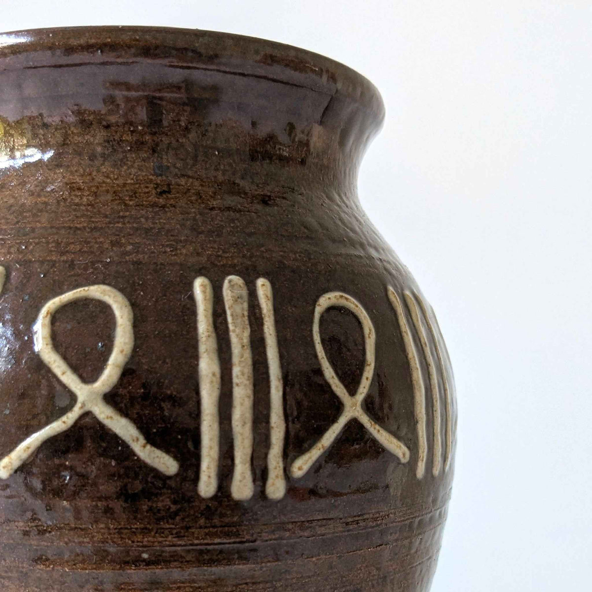 Brown Glazed Studio Vase