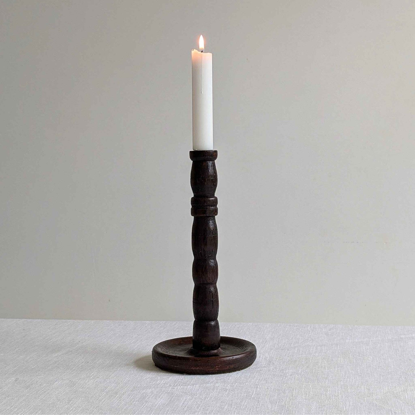 Turned Wood Candlestick