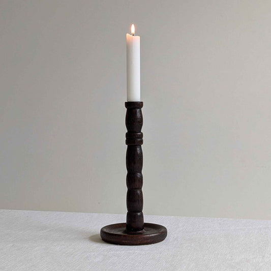 Turned Wood Candlestick