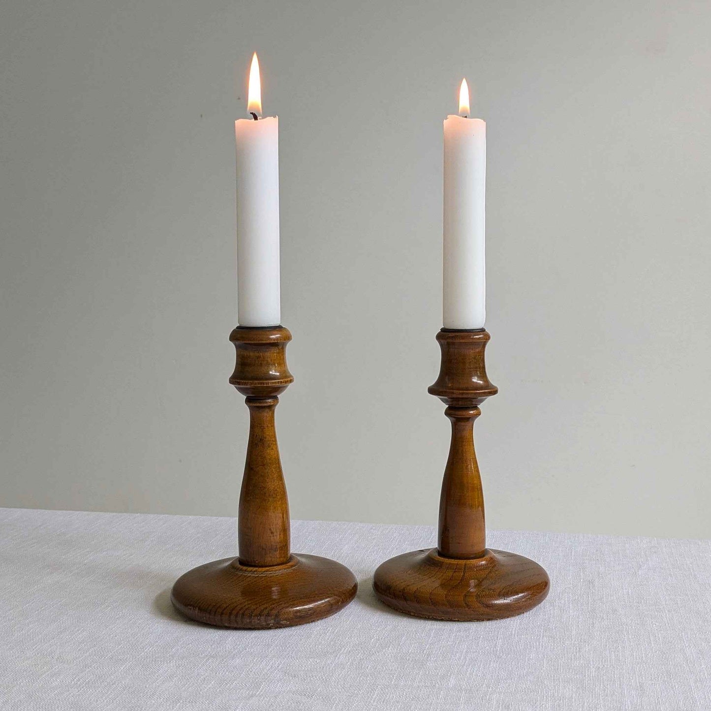 Turned Wood Candlesticks