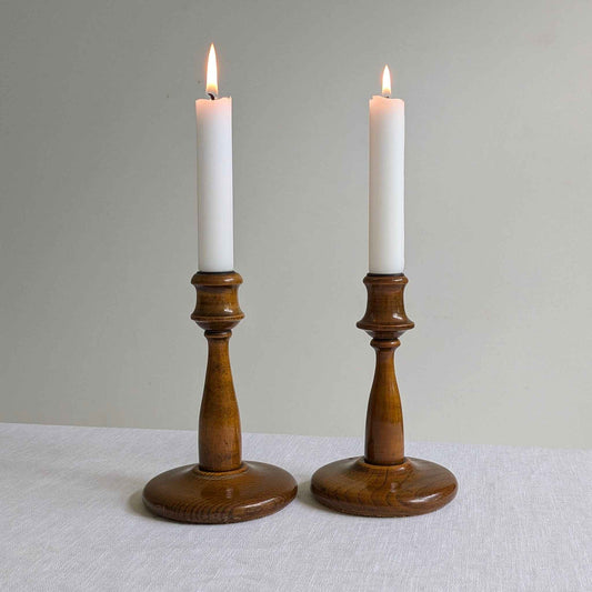 Turned Wood Candlesticks