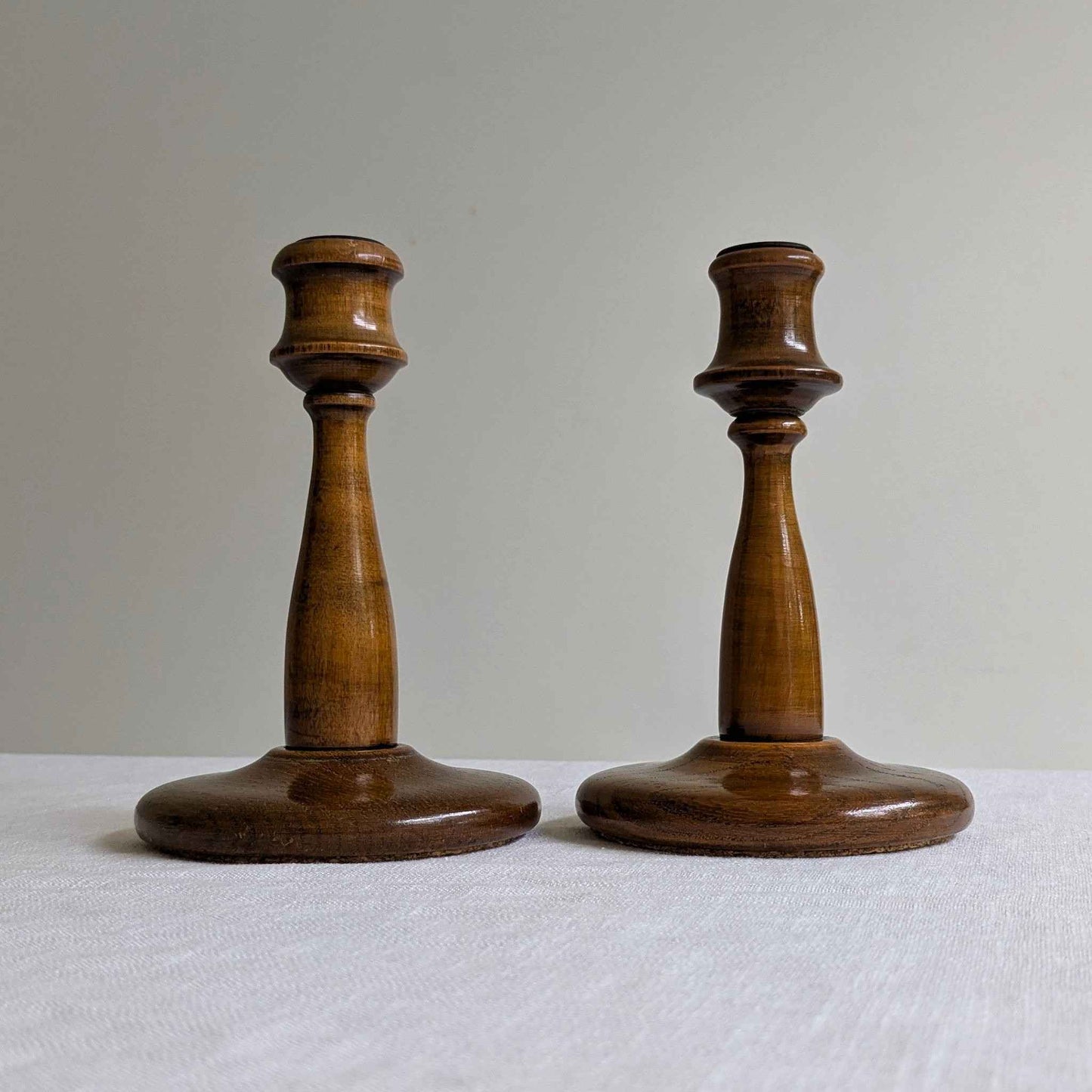 Turned Wood Candlesticks