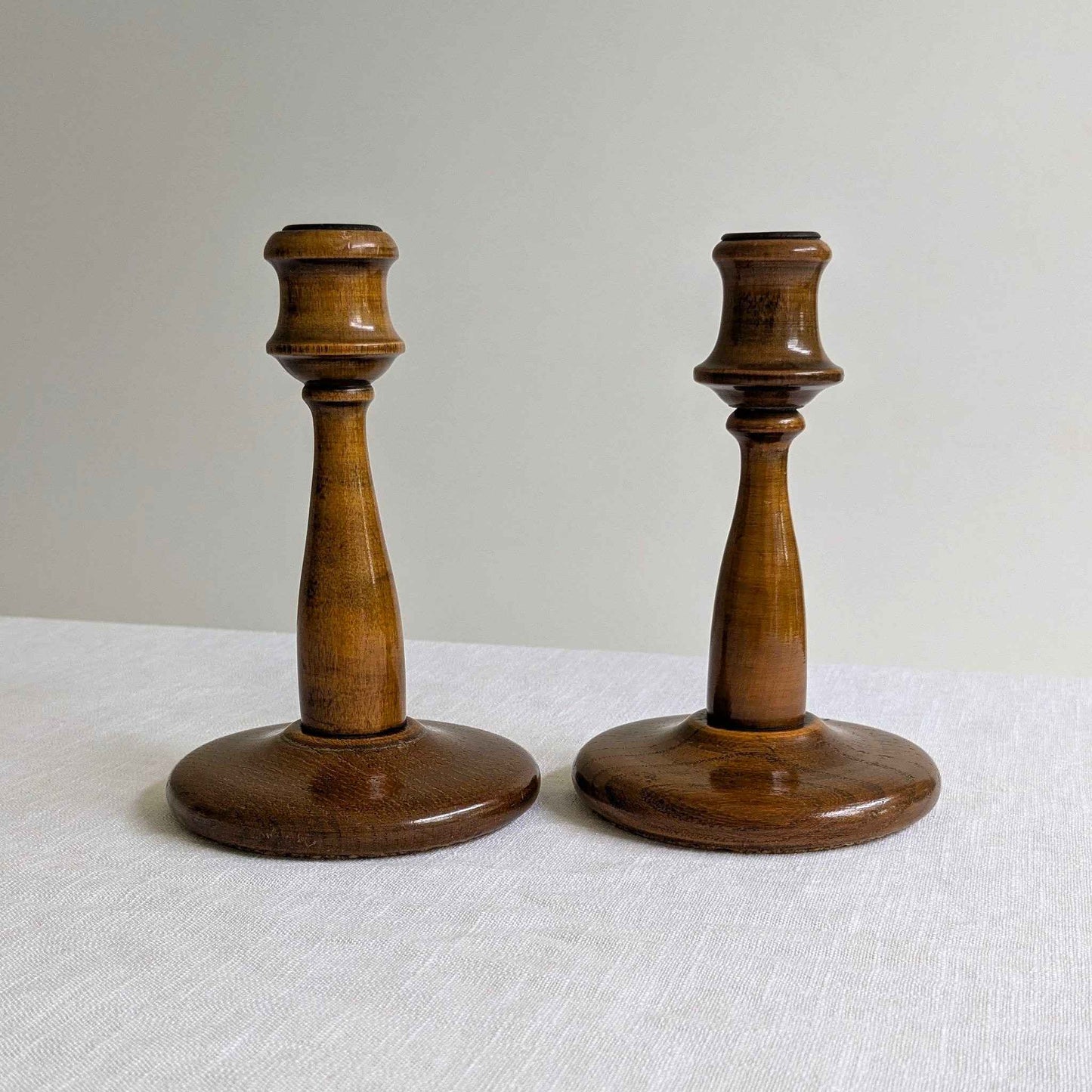 Turned Wood Candlesticks