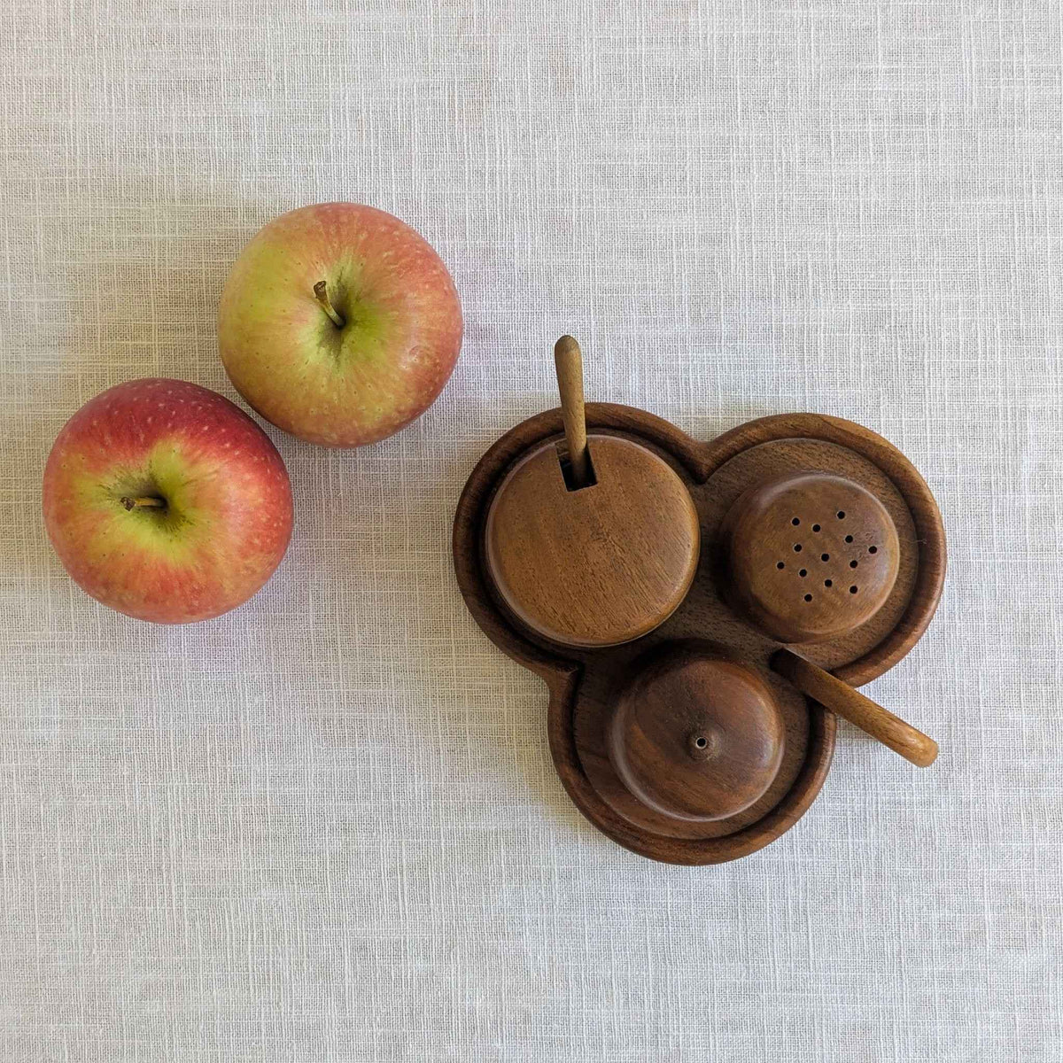 1970s Wooden Cruet Set