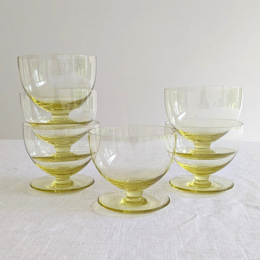 Yellow Glass Pudding Bowls