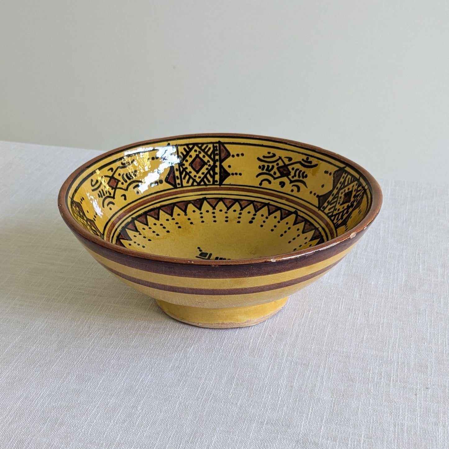 Yellow Folk Art Bowl