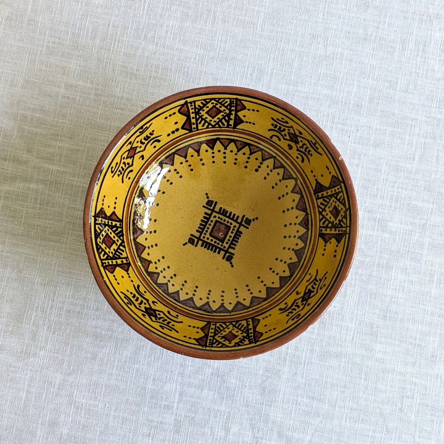 Yellow Folk Art Bowl