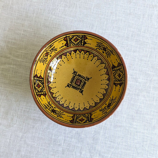 Yellow Folk Art Bowl