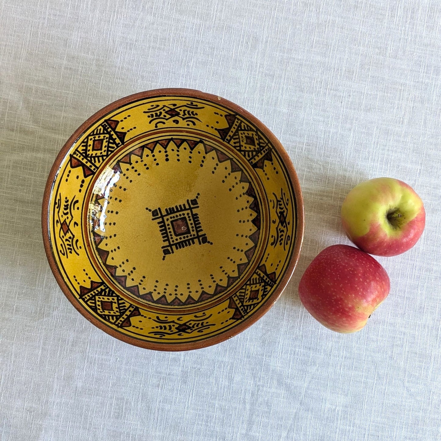 Yellow Folk Art Bowl