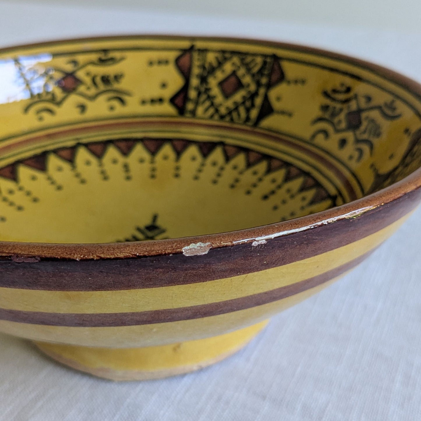 Yellow Folk Art Bowl