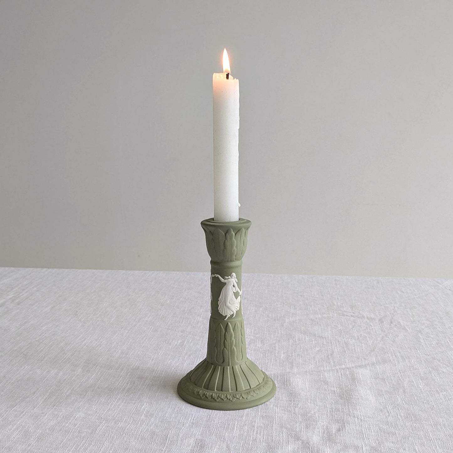 Wedgwood Sage Candlestick