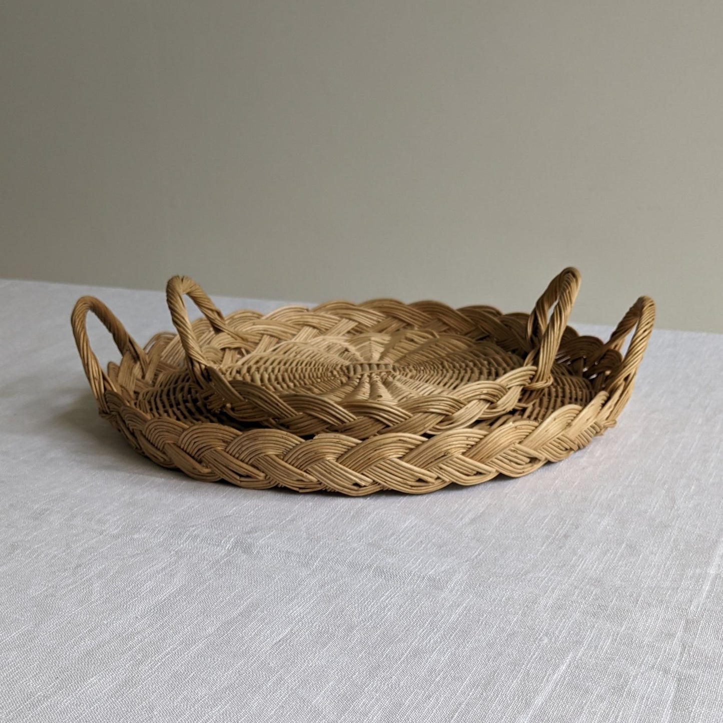 Wicker Tray Pair