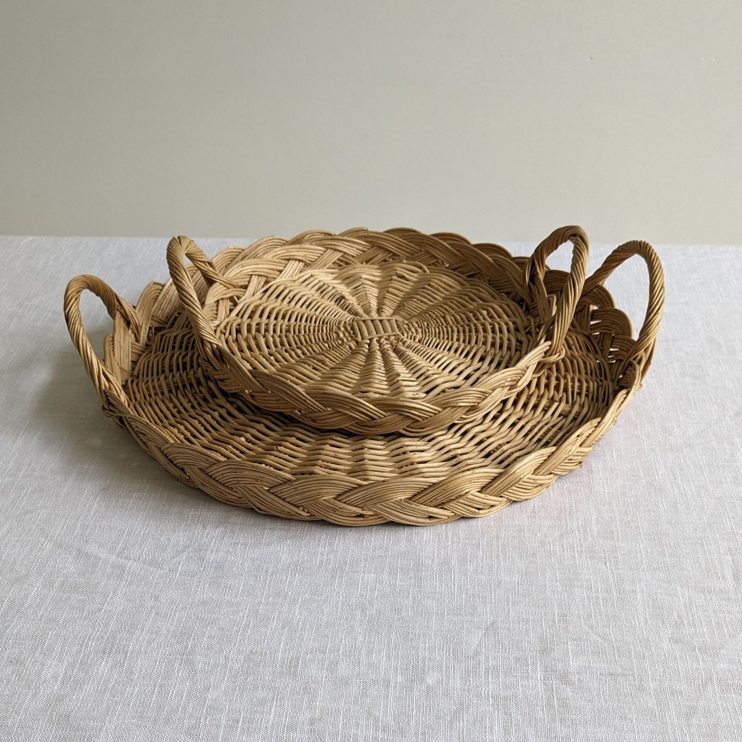 Wicker Tray Pair