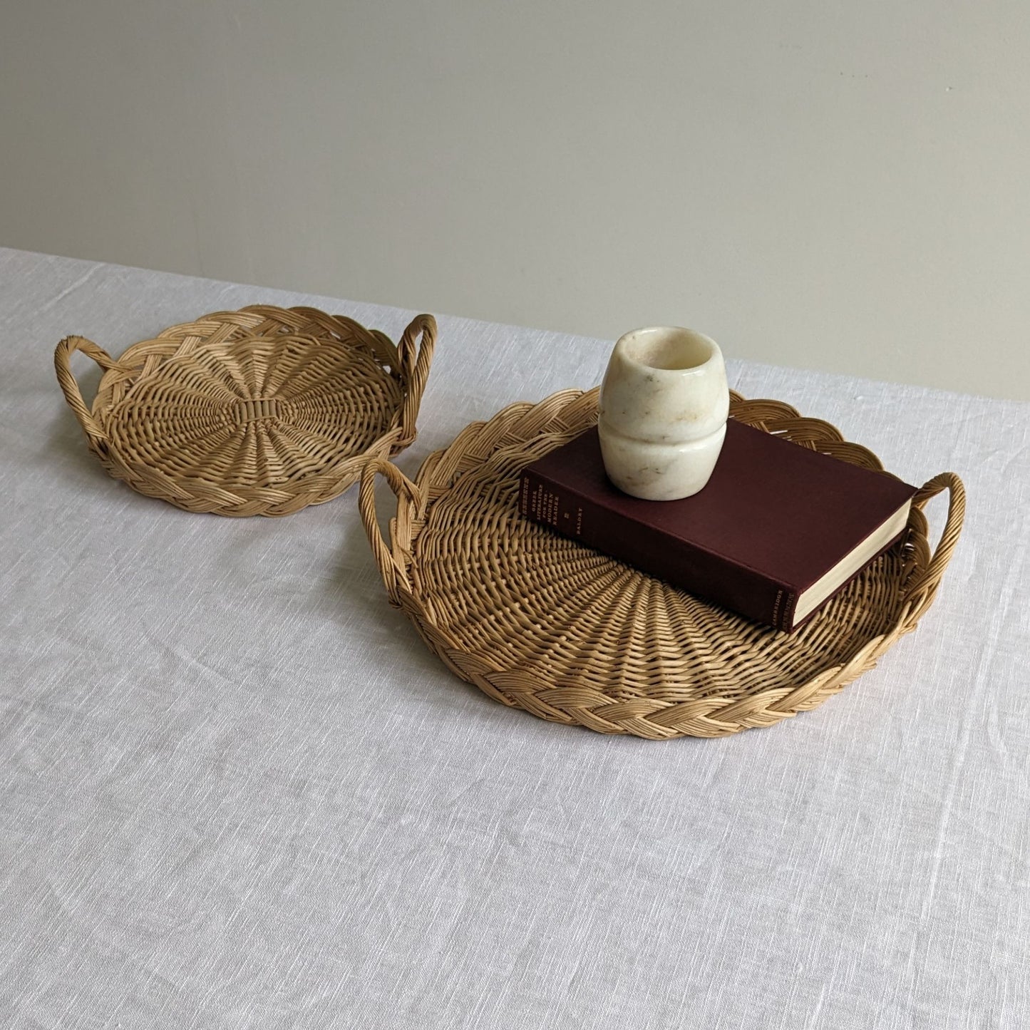 Wicker Tray Pair