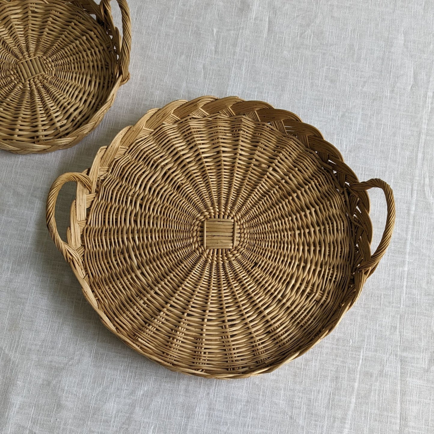 Wicker Tray Pair