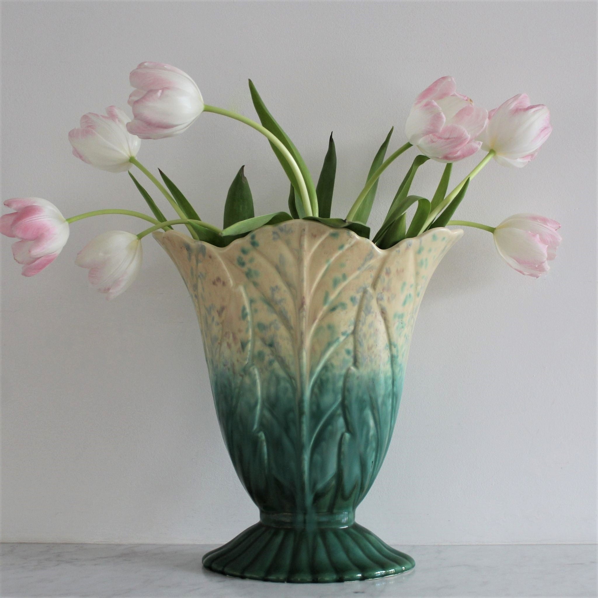 Beswick Art Deco Mantle Vase, 1940s, Pattern 8441 Tiger & Iris