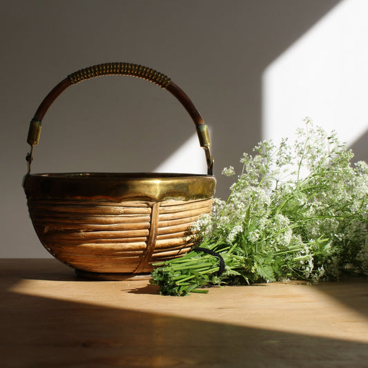 Cane & Brass Basket